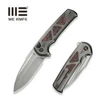 Nóż składany WE Knife Sylox Gray Titanium/Lava Flow Fat Carbon, Polished Bead Blasted M390 (WE24027-3) 