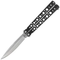 Nóż motylek Martinez Albainox Balisong Black Steel, Satin 3Cr13Mov (02213) 