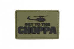 Naszywka 3D - Get to the Choppa - oliwkowa