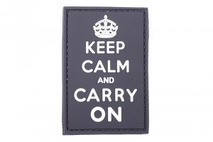 Naszywka 3D - Keep Calm And Carry On - czarna
