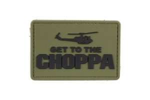 Naszywka 3D - Get to the Choppa - oliwkowa