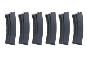 Zestaw 6 magazynków Mid-cap na 100 kulek do AK - Czarny + Speedloader