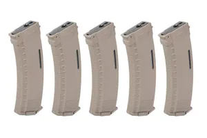 Zestaw 5 magazynków EMM AK MOD1 Mid-Cap na 130/30 kulek do AK - FDE