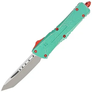 Nóż automatyczny OTF Microtech Combat Troodon T/E Bounty Hunter Signature Distressed Green Aluminium, Apocalyptic M390 by Tony Marfione (144-10BH) 