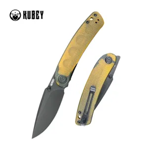 Nóż składany Kubey Momentum Ultem, Black Stonewashed AUS-10 by Sherif Manganas (KU344N)