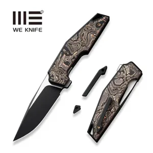 Nóż składany WE Knife OAO Black Titanium/Copper Foil Carbon Fiber, Black Stonewashed/Satin CPM 20CV by Tashi Bharucha (WE23001-2)