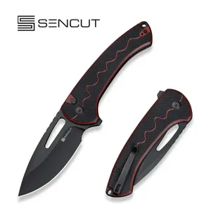 Nóż składany Sencut Squiggy Burgundy/Black G10, Black 9Cr18MoV (S24082A-3)