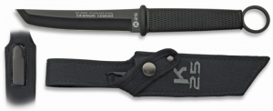 Nóż K25 Botero Tanto Black Rubber, Black Titanium 7Cr17Mov (31891) 
