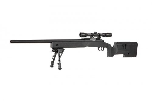 Specna Arms - Replika SA-S02 CORE z lunetą i dwójnogiem - czarna