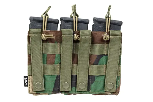 Potrójna ładownica typu Open na magazynki M4 - Woodland
