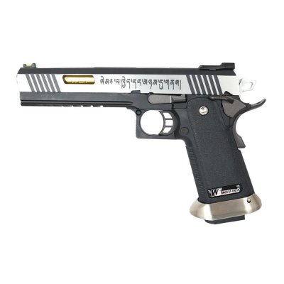 WE - Replika Hi-Capa 6 Force A Gold Barrel - Srebrna