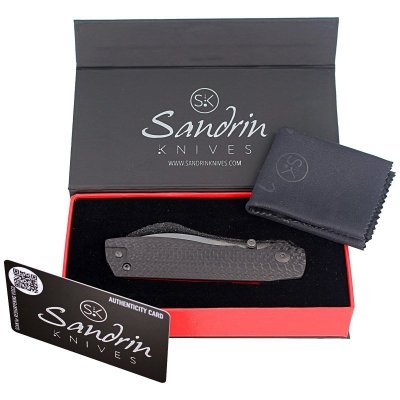 Nóż Sandrin Knives Torino V2 Carbon Fiber, Polyhedral Tungsten Carbide 71HRC