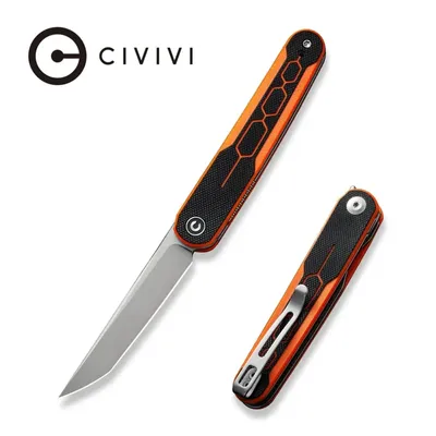 Nóż składany Civivi KwaiQ Orange/Black G10, Satin Nitro-V by Rafal Brzeski (C23015-2)