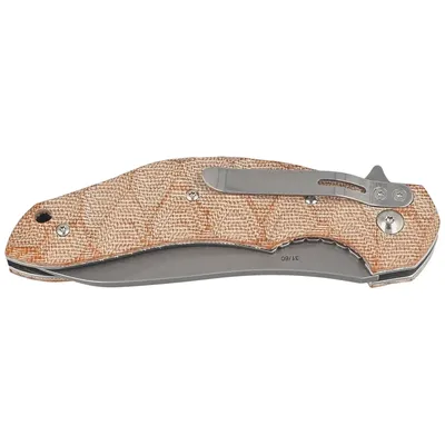 Nóż składany Fox Natural Micarta, Acid stonewashed N690Co by Jens Ansøi (FX-302 MIN)