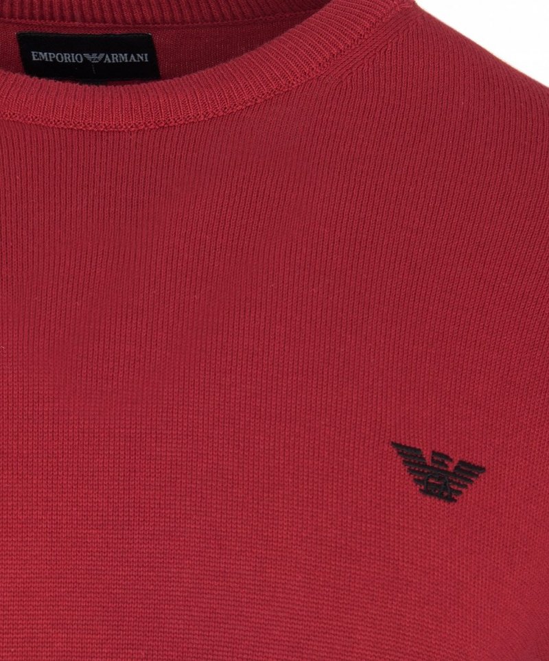 Emporio Armani sweter męski gładki czerwony