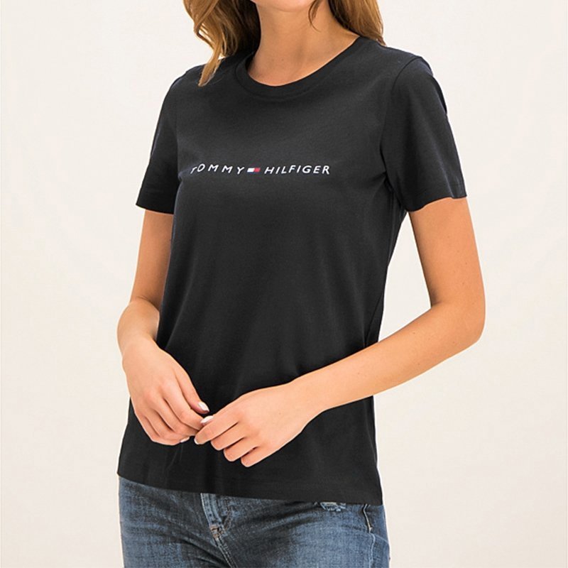 Tommy Hilfiger t-shirt koszulka damska bluzka czarny UW0UW01618