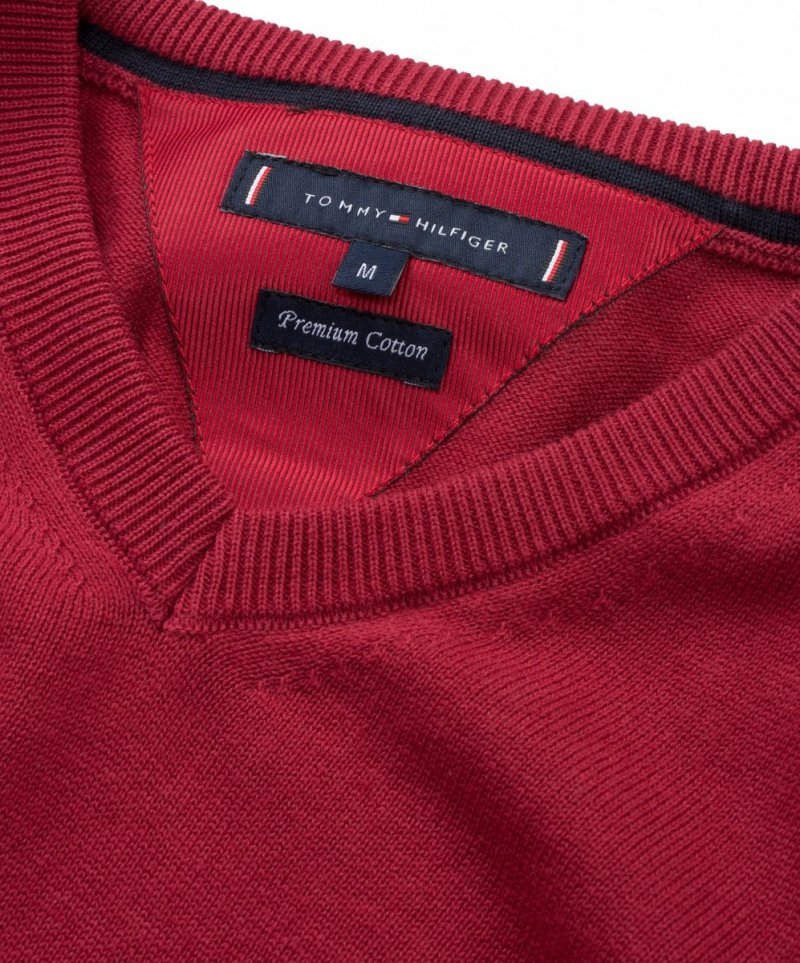  Tommy Hilfiger sweter v-neck męski bordowy 