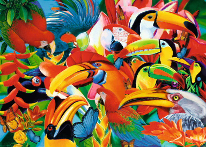 Puzzle 500 Trefl 37328 Kolorowe Ptaki