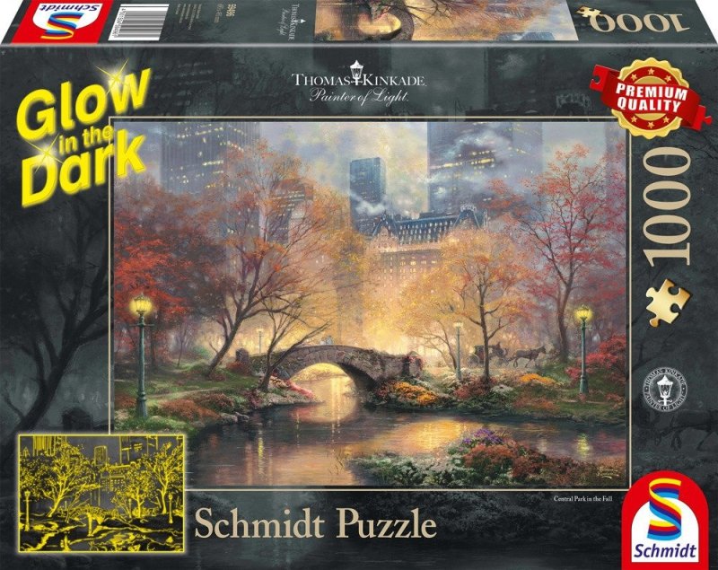 Puzzle 1000 Schmidt 59496 Thomas Kinkade - Central Park - New York (Świecą w ciemności)