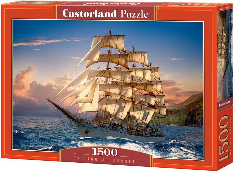 Puzzle 1500 Castorland C-151431 Żaglowiec - Sailing at Sunset_02