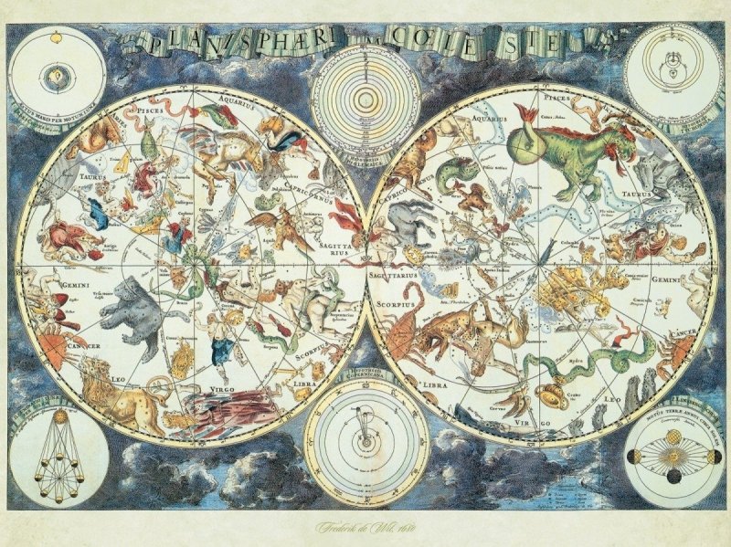 Puzzle 1500 Ravensburger 16003 Mapa Świata - Fantastyczne Zwierzęta