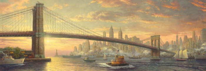 Puzzle 1000 Schmidt  59476 Thomas Kinkade - Most - Brooklyn Bridge - Panorama