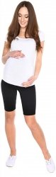 Wygodne krótkie legginsy ciążowe Mama 1052/2 komplet czarny/biały3