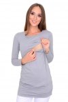MijaCulture - bluzka 2 w 1 ciążowa i do karmienia długi rękaw M04/3075 szary 2