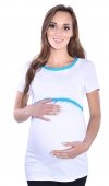 Piękna bluzka 2 w 1 ciążowa i do karmienia „Aldona” 9082 biały/turkus 2