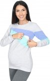 Funkcjonalna bluza ciążowa i do karmienia SKY 9086 melanż/niebieski/mięta2