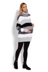 Wygodny sweter ciążowy w paski 70007/2012 szary 3