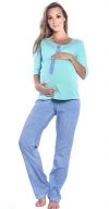  3 w 1 piżama ciążowa i do karmienia 4054/M52 mięta/ niebieski 3