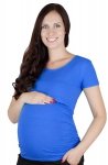 MijaCulture - bluzka 2 w 1 ciążowa i do karmienia krótki rękaw 1102 niebieski