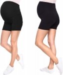 Wygodne krótkie legginsy ciążowe Mama Mia 1053/2 komplet czarny/czarny