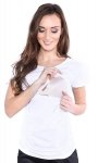 MijaCulture - bluzka 2 w 1 ciążowa i do karmienia krótki rękaw 1102 biały