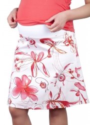 MijaCulture - spódnica ciążowa w kwiaty 1044/M64 różowy