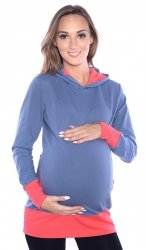 MijaCulture – 3 w 1 bluza ciążowa i do karmienia „Mona” 1035 jeans/morela