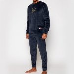 TOMMY HILFIGER DRES WELUROWY WELUR MĘSKI GRANATOWY