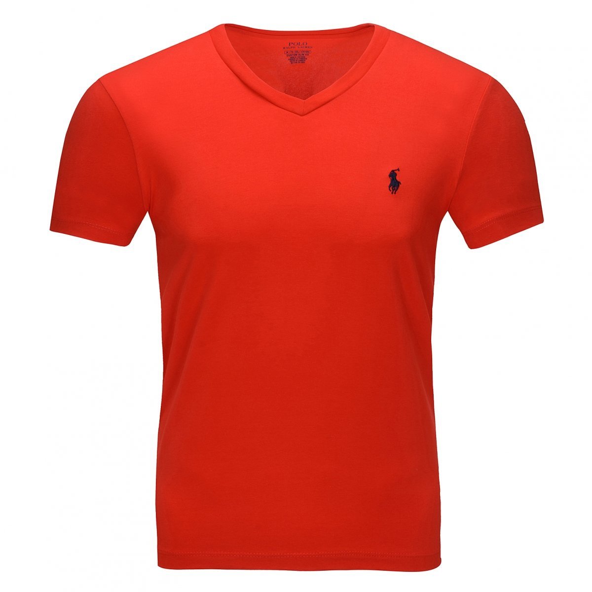 Polo Ralph Lauren koszulka tshirt męski Vneck slim fit czerwona