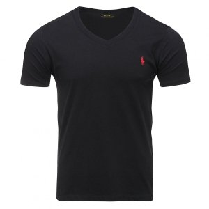 Polo Ralph Lauren koszulka t-shirt męski V-neck slim fit czarna