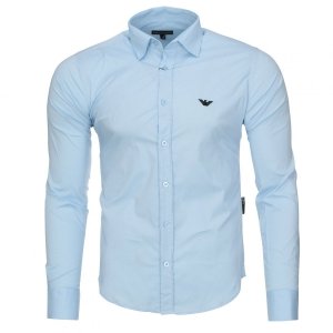KOSZULA MĘSKA EMPORIO ARMANI SLIM FIT BŁĘKITNA