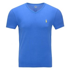 Polo Ralph Lauren koszulka t-shirt męski V-neck slim fit niebieski