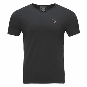 Aeronautica Militare t-shirt koszulka v-neck męska czarna