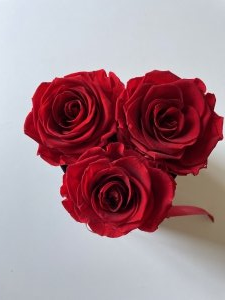 3 Wieczne żywe róże w boxie serce