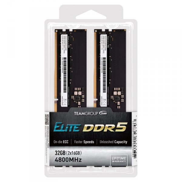 Pamięć DDR5 Team Group ELITE 32GB (2x16GB) 4800MHz CL40 1,1V Black