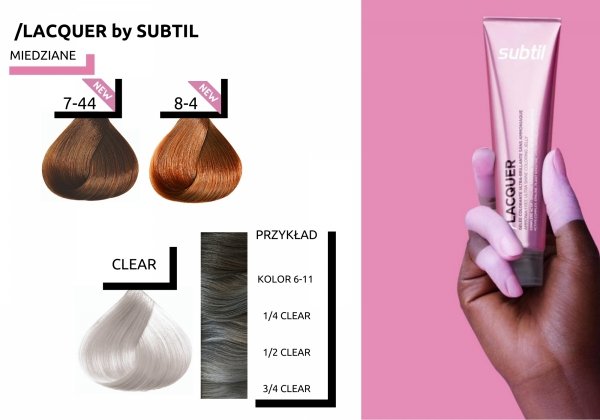 LACQUER 10-16 - Blond Très Très Clair Cendré Rouge VERY VERY LIGHT ASH RED BLOND SUBTIL LACQUER XXL SHINE Profesjonalny Toner Kwasowy z efektem lustrzanego blasku  Subtil 60 ml.