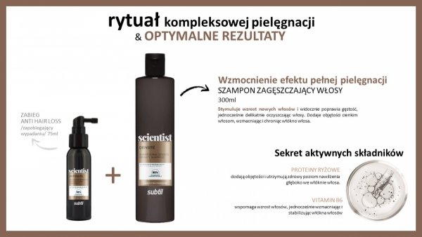 Scientist skoncentrowany szampon przeciw wypadaniu włosów 300 ml. SHAMPOING DENSITE 