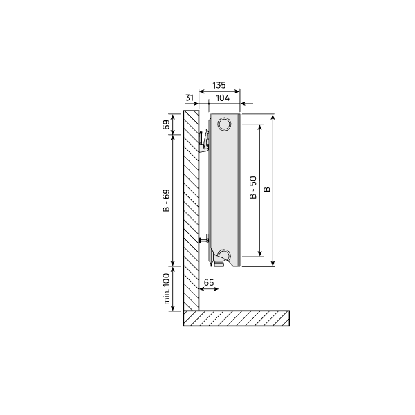 Purmo Ramo Ventil Compact Flex RCVF22 500x1000