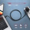 AXAGON BUCM2-CM20AB Kabel USB-C - USB-C, 2.0m 5A charging, ALU, 240W PD, oplot, USB2.0, czarny