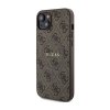 Guess 4G Collection Leather Metal Logo MagSafe - Etui iPhone 15 Plus / 14 Plus (brązowy)